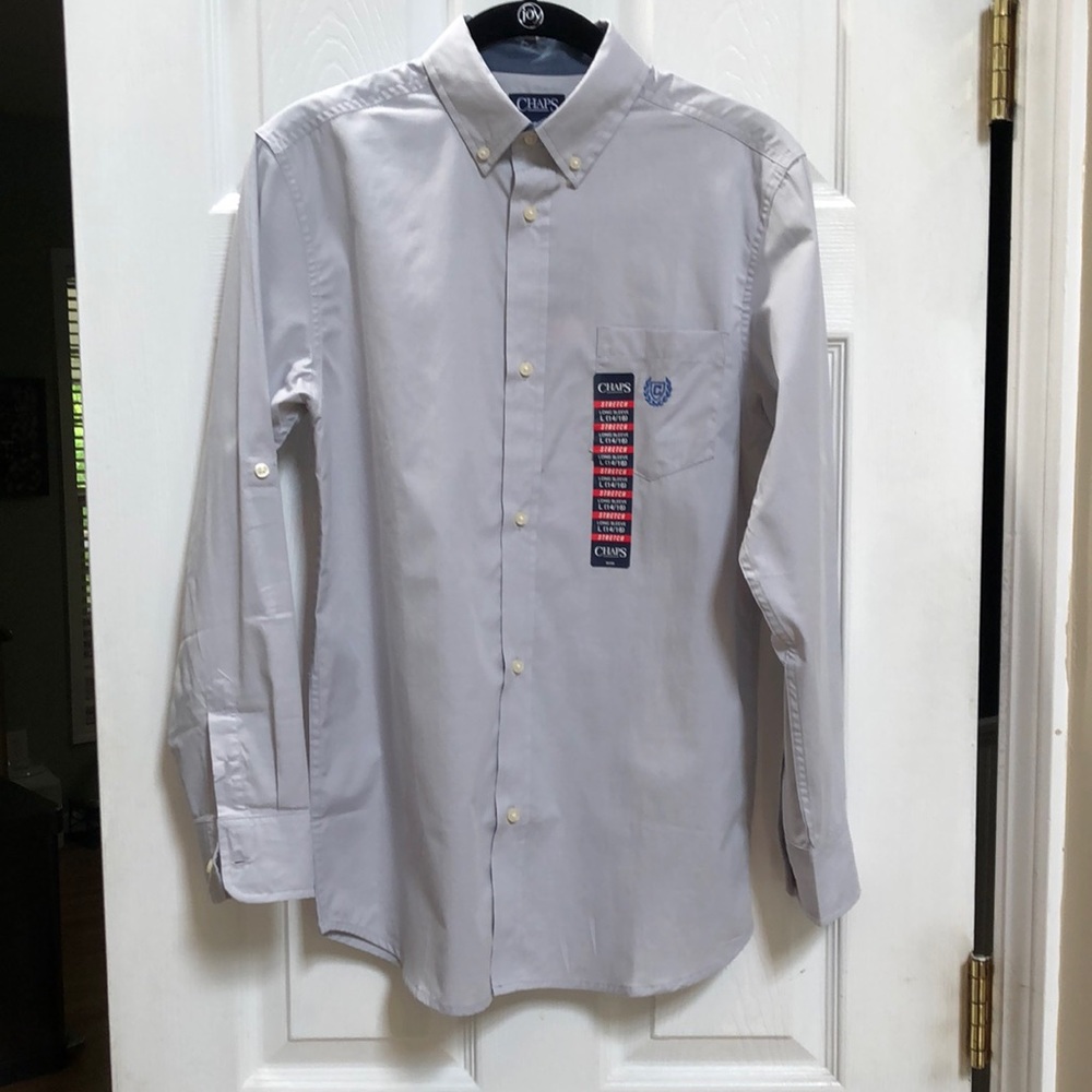 NWT Long Sleeve Dress Shirt (Light Gray) | BOYS Size Large (14/16)